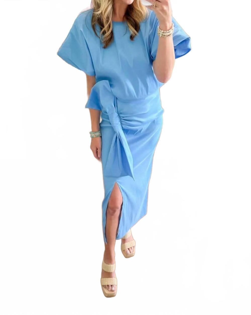 NEW ADRIENNE margot bubble hem top in blue